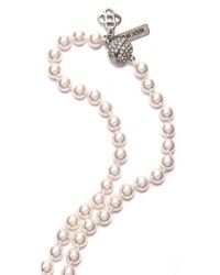 Oscar de la Renta Tassel Glass Pearl Necklace