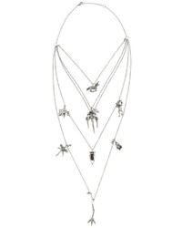 Valentino Garavani Tiered Chain Multi Charm Necklace