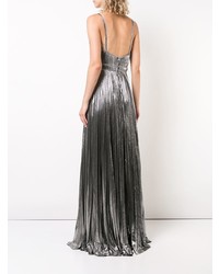 Marchesa Notte Pleated Metallic Gown
