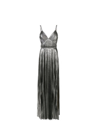 Marchesa Notte Pleated Metallic Gown