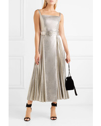 Emilia Wickstead Ingrid Pleated Metallic  Jersey Dress