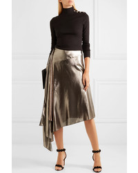 Givenchy Asymmetric Lam Midi Skirt