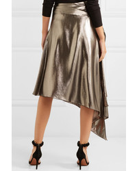 Givenchy Asymmetric Lam Midi Skirt