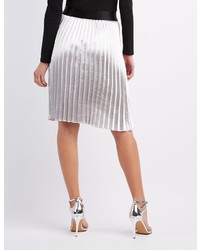 Charlotte Russe Satin Pleated Midi Skirt
