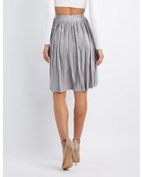 Charlotte Russe Shimmer Pleated Midi Skirt
