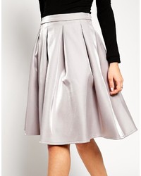 Asos Collection Premium Bonded Midi Skirt In Metallic