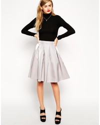 Asos Collection Premium Bonded Midi Skirt In Metallic