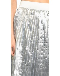 Tess Giberson Metallic Foil Pleated Skirt