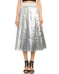Tess Giberson Metallic Foil Pleated Skirt