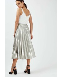 Petite Metallic Pleat Skirt