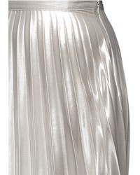 Topshop Pleated Metallic Midi Skirt