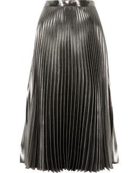 River Island Silver Metallic Pleated Skirt