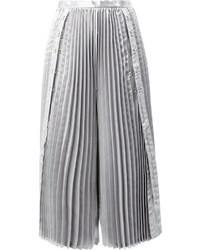 Silver Pleated Pants