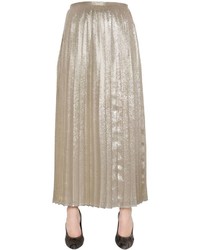 Silver Pleated Silk Skirt
