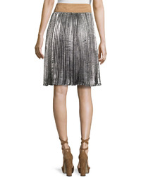 3.1 Phillip Lim Sunburst Pleated Skirt W Contrast Waist Platinum