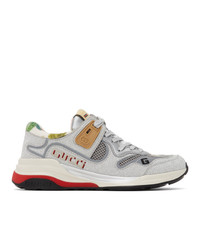 Gucci Silver Sparkling Ultrapace Sneakers