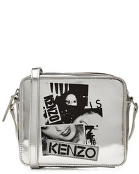 Kenzo Metallic Leather Shoulder Bag With Print