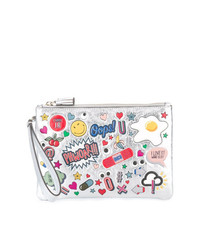 Anya Hindmarch Stickers Zipped Clutch