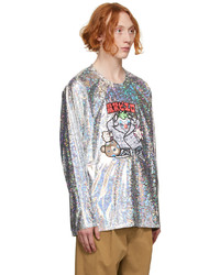 Doublet Silver Graphic Foil Long Sleeve T Shirt