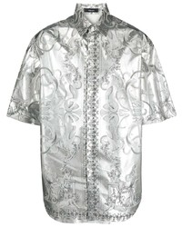 Versace Silver Baroque Silk Shirt