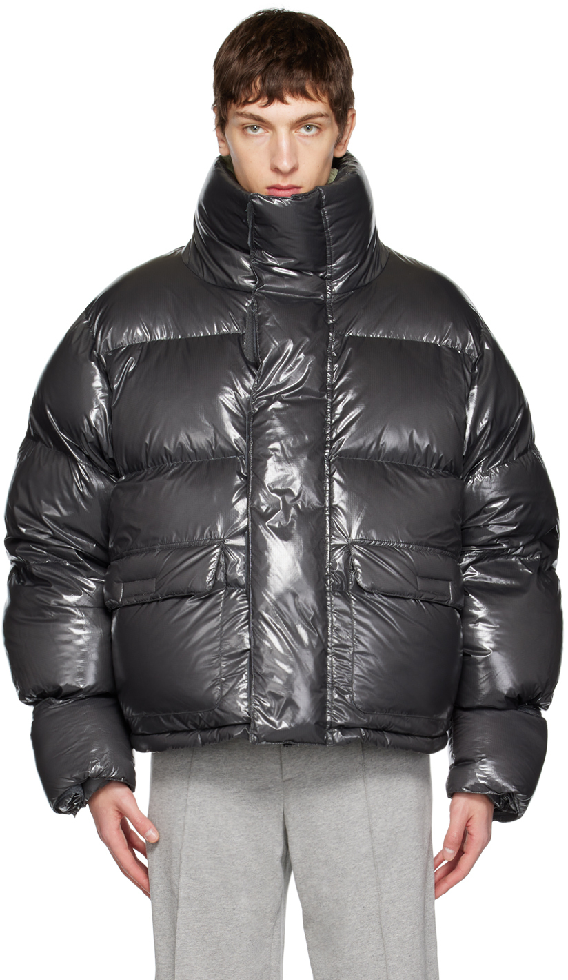 Entire studios Gray Pfd V2 Down Jacket, $330 | SSENSE | Lookastic