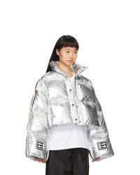 Off-White Silver Down 3d Cropped Puffer
