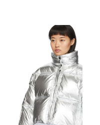 Off-White Silver Down 3d Cropped Puffer