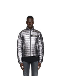 Palm Angels Silver Metallic Quilted Jacket