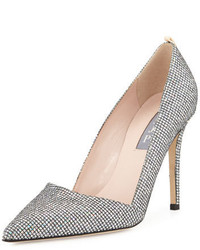 Sarah Jessica Parker Sjp By Rampling Glitter Pointed Toe Pump Silver