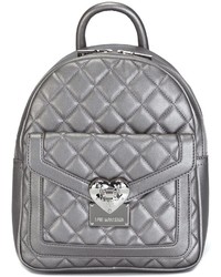 Silver Quilted Backpack