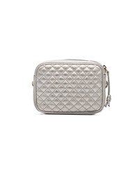 Gucci Silver Leather Mini Quilted Bag With Webbing