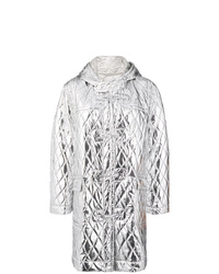 Silver Quilted Puffer Coat