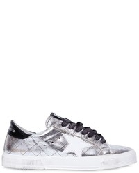 Silver Quilted Sneakers