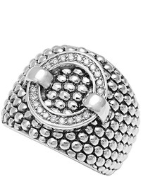 Lagos 18mm Enso Diamond Buckle Ring Size 7
