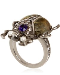 Alexander McQueen Beatle Labradorite Stone Ring