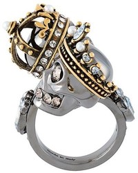 Alexander McQueen King Queen Skull Ring