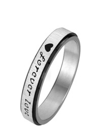 Boniskiss 316l Stainless Steel Forever Love Engraved Couple Rings Band For Engaget Promise Eternity Ring