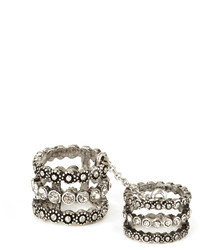 Forever 21 Chained Rhinestone Knuckle Ring