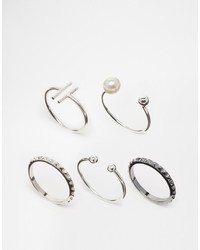 Asos Collection Open Bar And Ball Mix Ring Pack