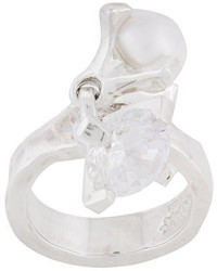 E.m. Crystal And Pearl Ring