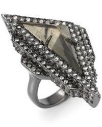 Alexis Bittar Crystal Stepped Fancy Pyramid Cocktail Ring