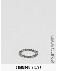 Asos Curve Curve Sterling Silver Curb Chain Ring