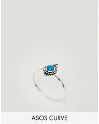 Asos Curve Curve Sterling Silver Turquoise Stone Ring