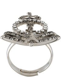 Saint Laurent Embellished Crown Ring