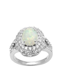 FINE JEWELRY Sterling Silver Lab Created Opal Sapphire Ring