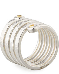 Gurhan Hammered Sterling Silver Spring Ring Size 7