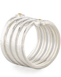 Gurhan Hammered Sterling Silver Spring Ring Size 8