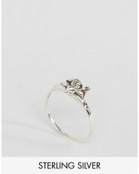Reclaimed Vintage Inspired Sterling Silver Cherub Ring