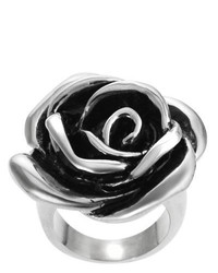Journee Collection Stainless Steel Rose Ring