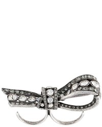 Lanvin Embellished Bow Double Ring
